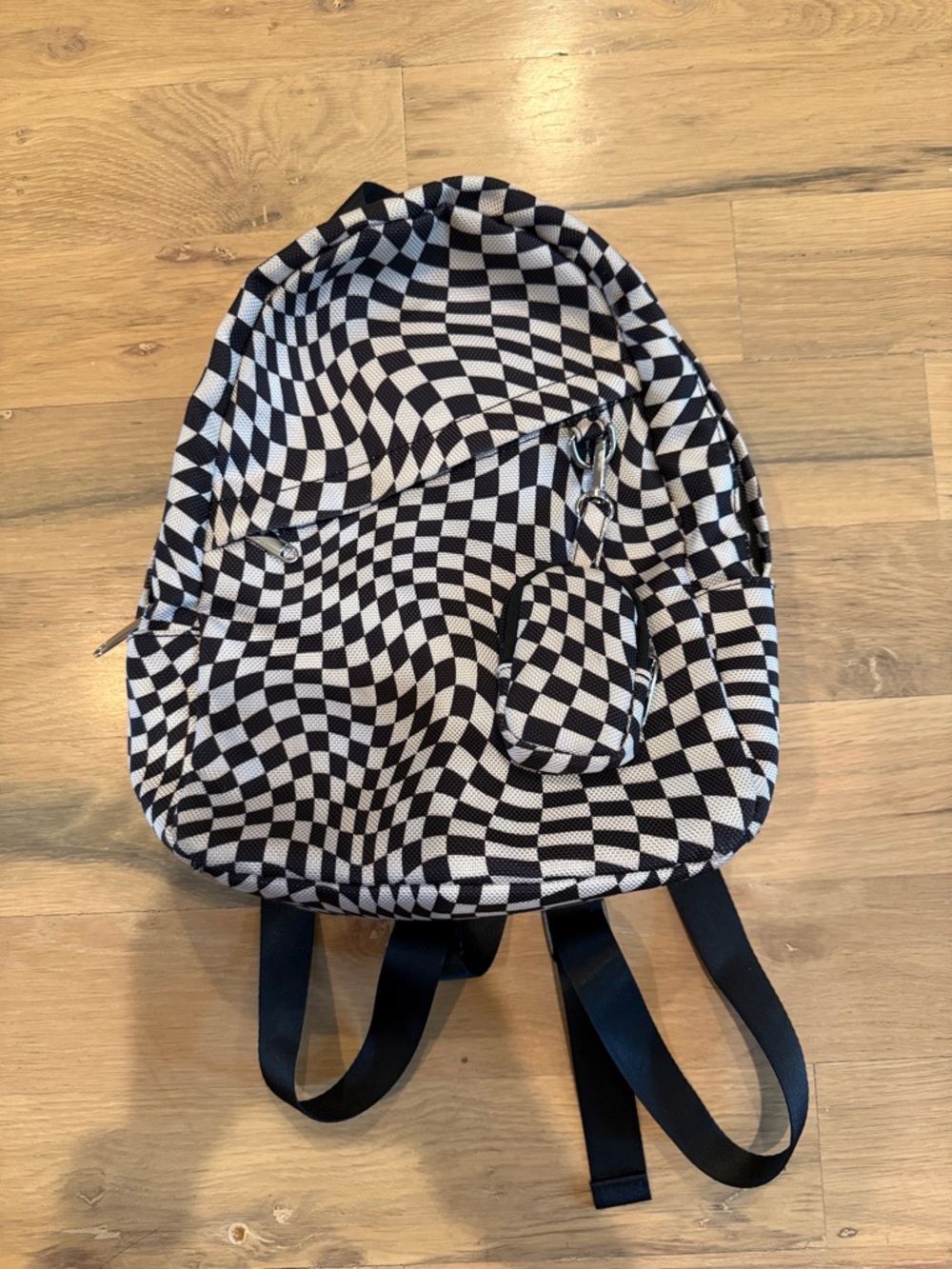 wild fable Black and Cream Checkerboard Backpack